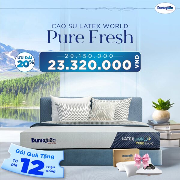 Nệm cao su Dunlopillo Latex World Pure Fresh